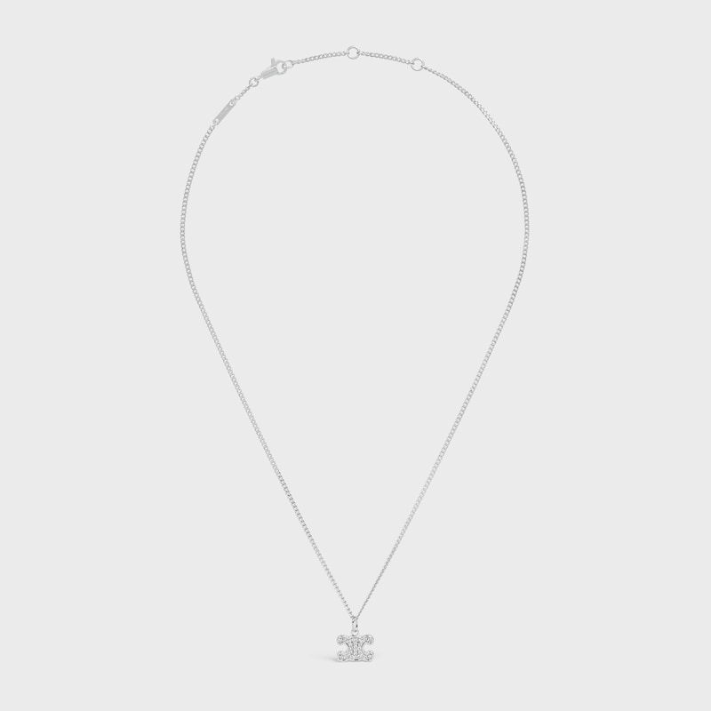 collana triomphe con strass in ottone con finitura rodio e cristalli