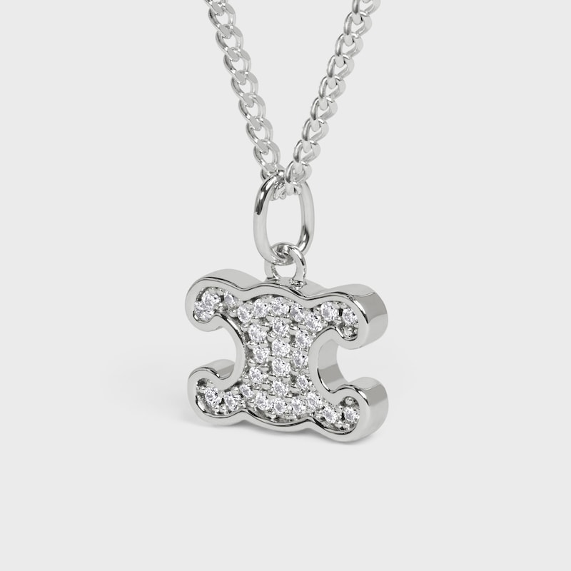 collana triomphe con strass in ottone con finitura rodio e cristalli