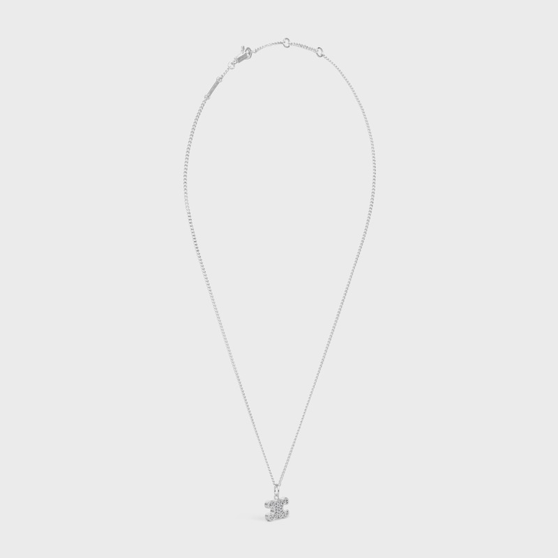 collana triomphe con strass in ottone con finitura rodio e cristalli