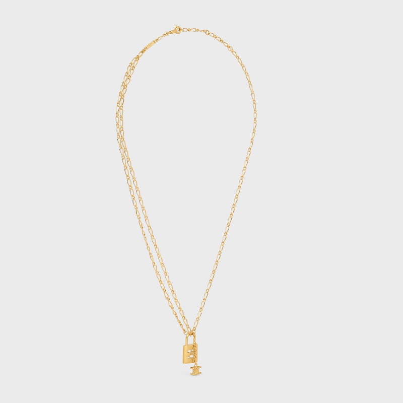 collana triomphe lock in ottone con finitura oro