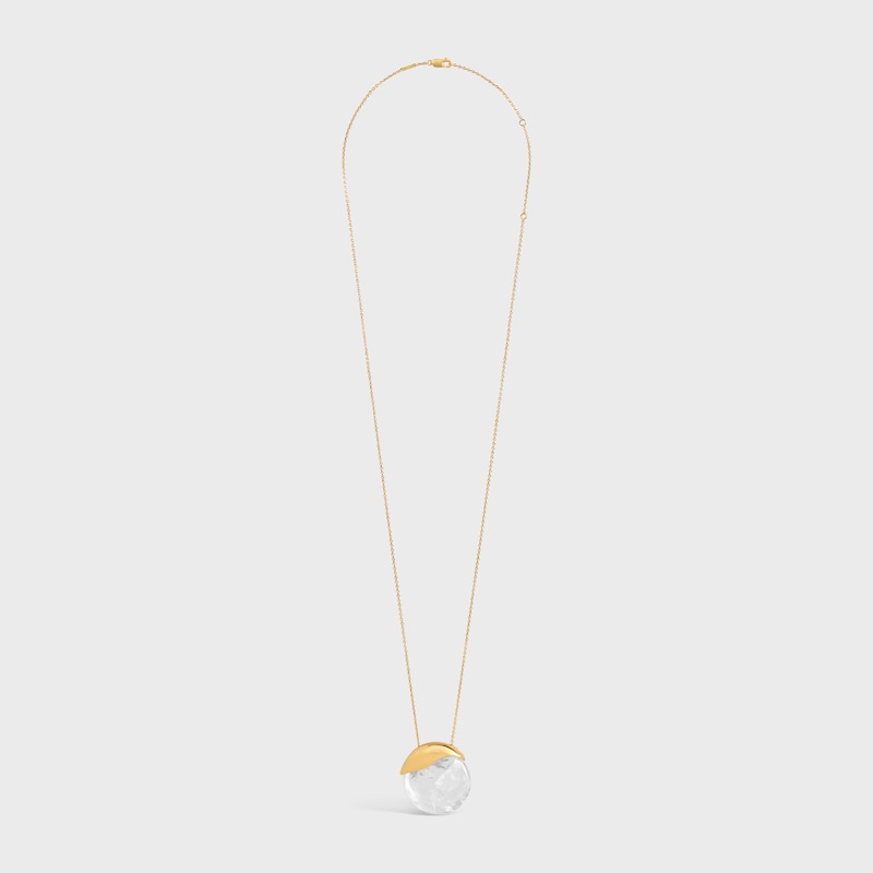 collana les pierres celine in cristallo di rocca e ottone con finitura oro