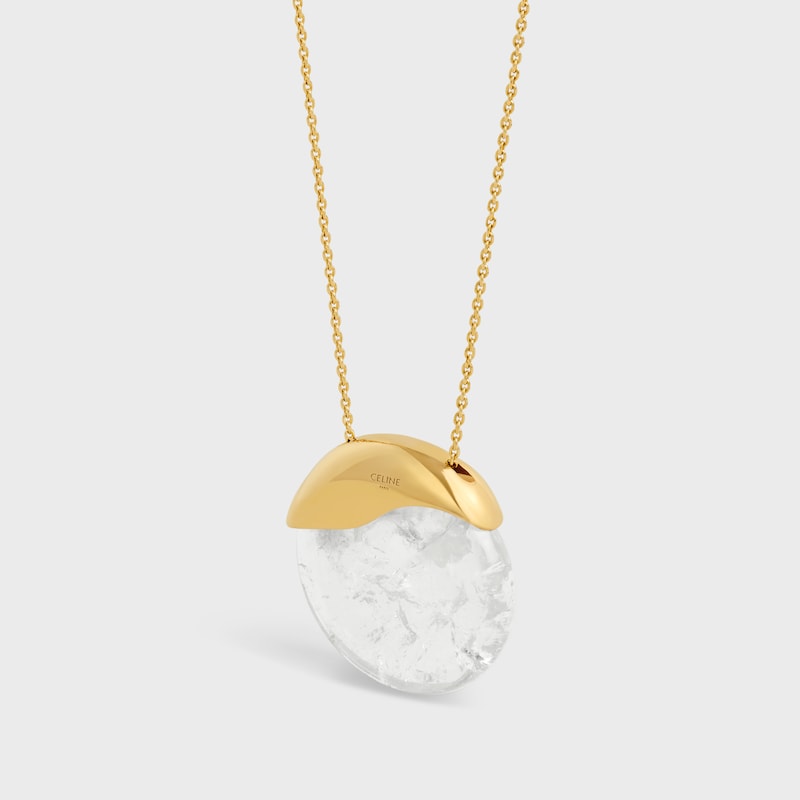 collana les pierres celine in cristallo di rocca e ottone con finitura oro