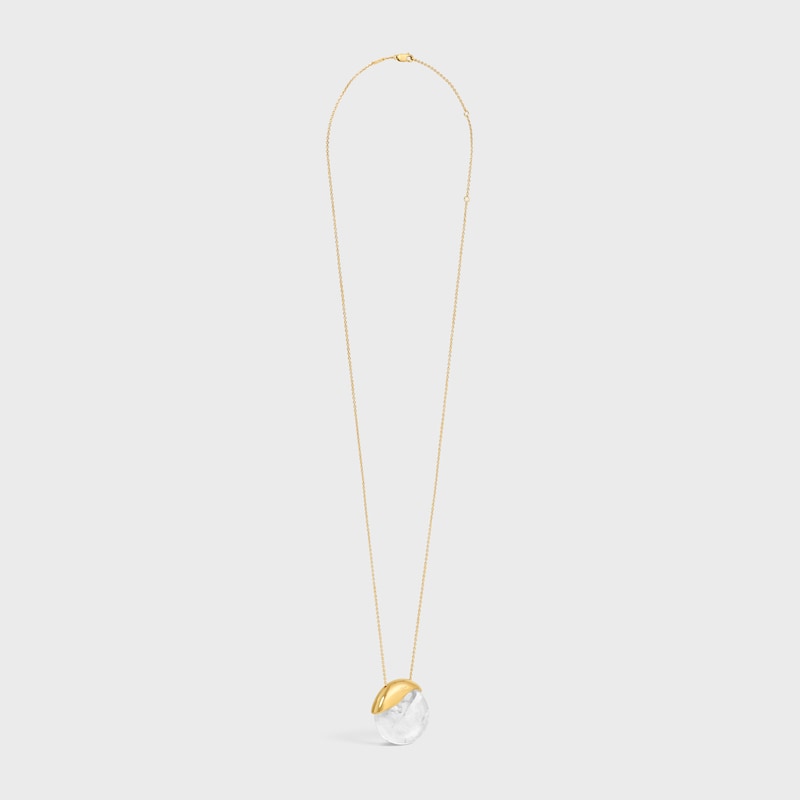 collana les pierres celine in cristallo di rocca e ottone con finitura oro