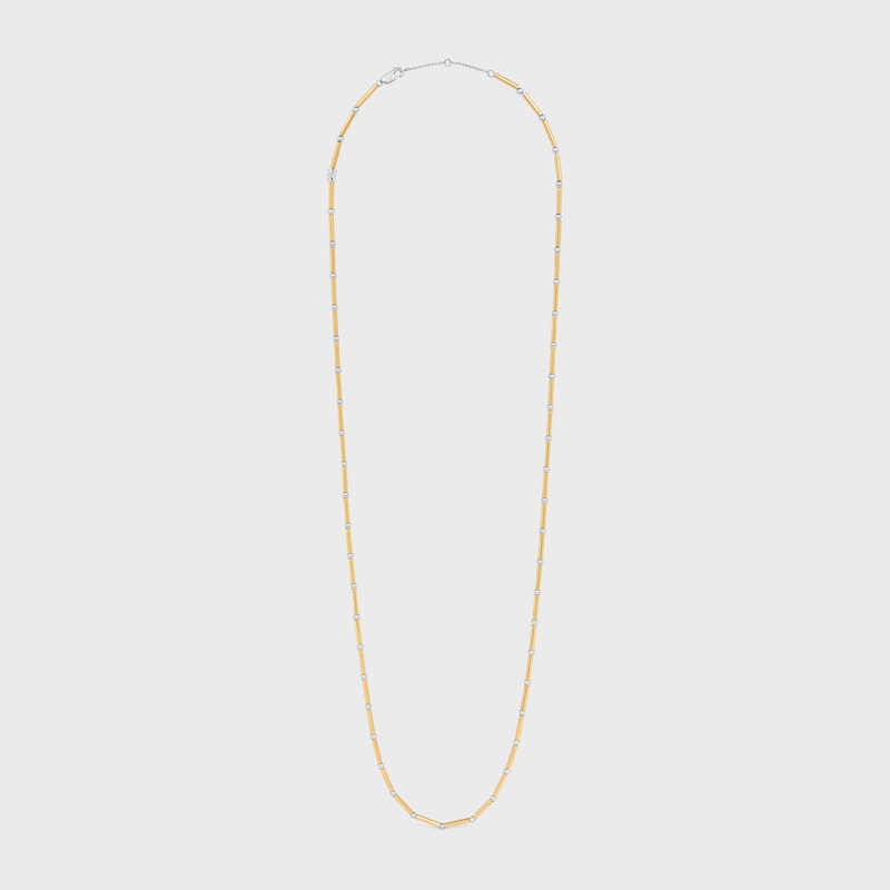 collana lunga celine charms in ottone con finitura oro e rodio
