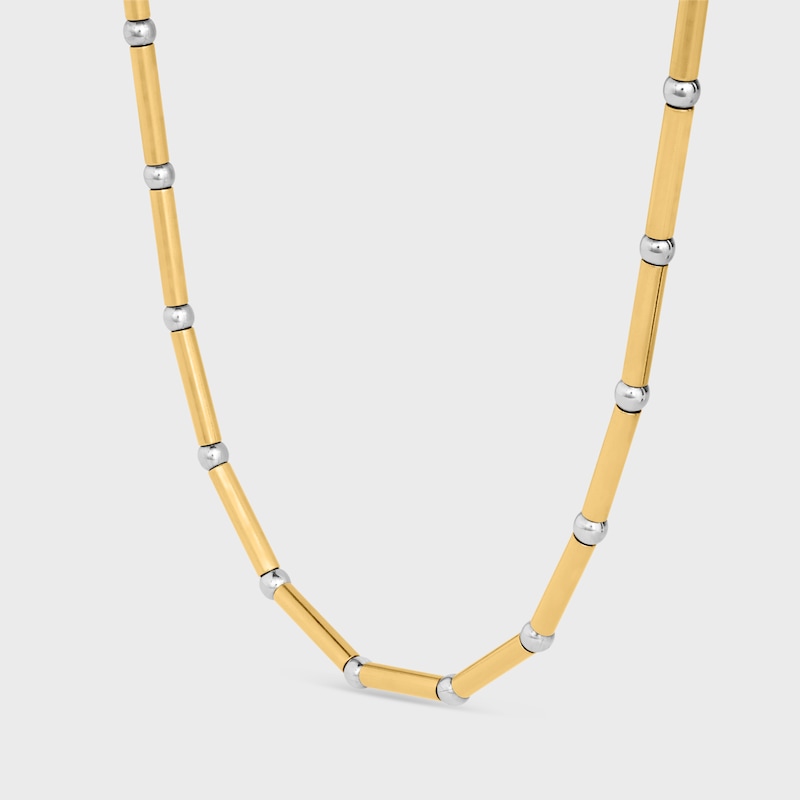 collana lunga celine charms in ottone con finitura oro e rodio
