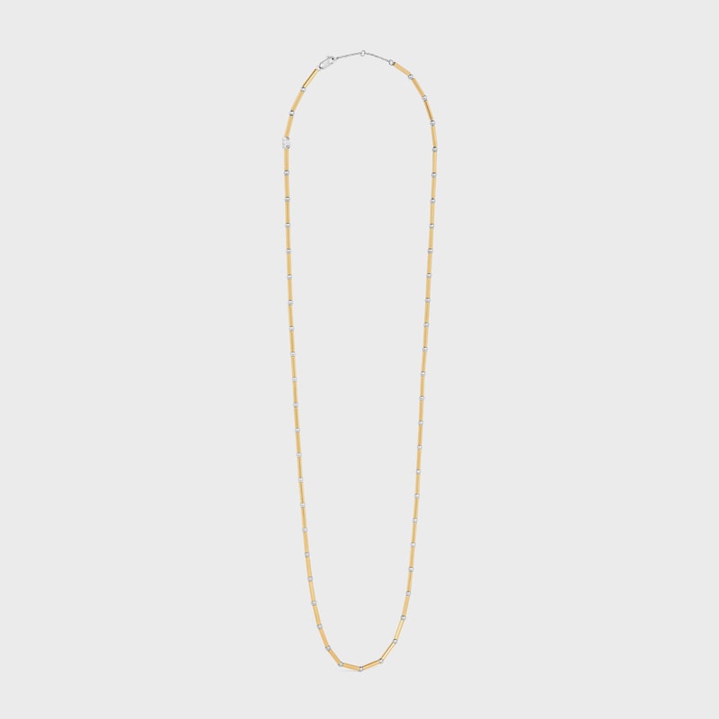 collana lunga celine charms in ottone con finitura oro e rodio