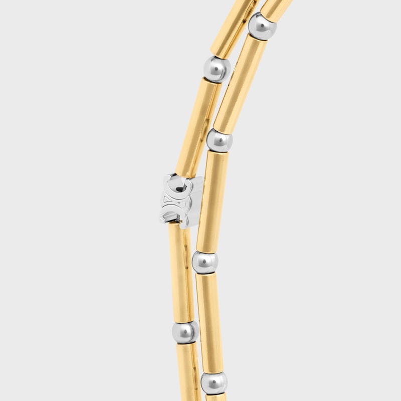 collana lunga celine charms in ottone con finitura oro e rodio