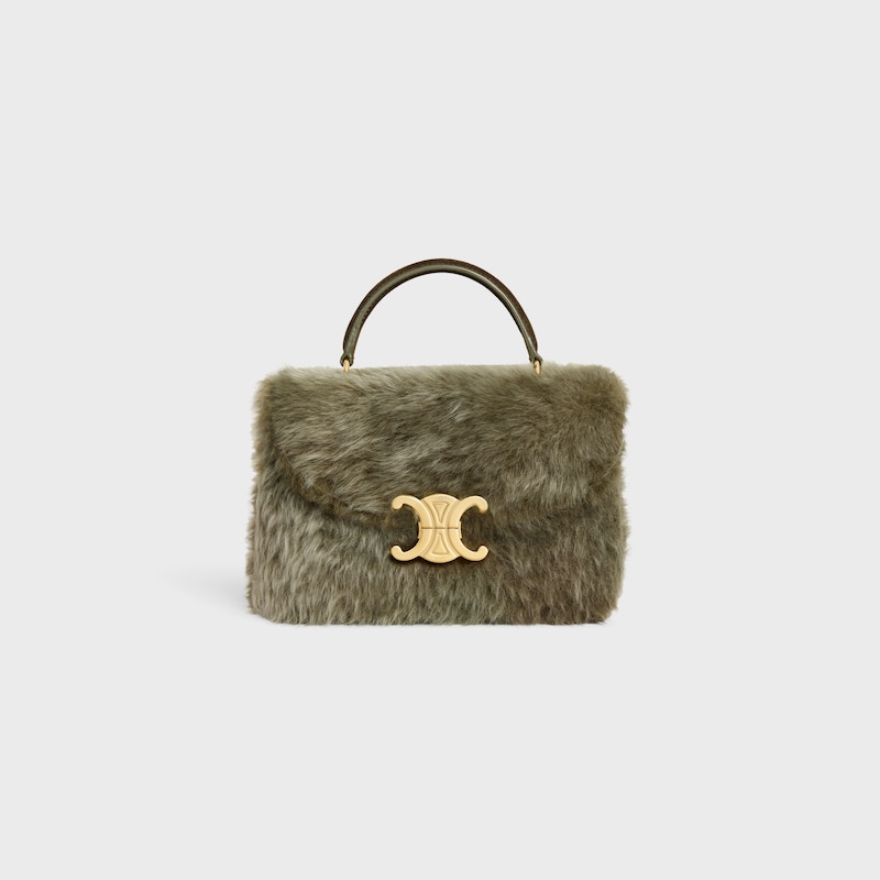 borsa teen nino in shearling e vitello scamosciato