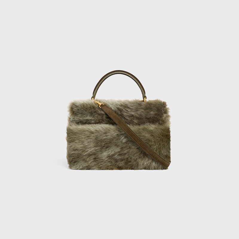 borsa teen nino in shearling e vitello scamosciato