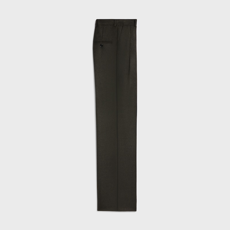 pantaloni tixie a doppia piega in flanella di cashmere