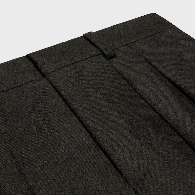 pantaloni tixie a doppia piega in flanella di cashmere