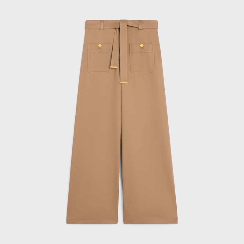 pantaloni taillat in twill di cotone