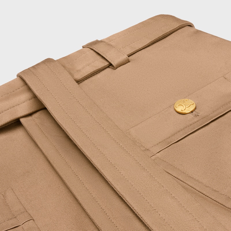 pantaloni taillat in twill di cotone