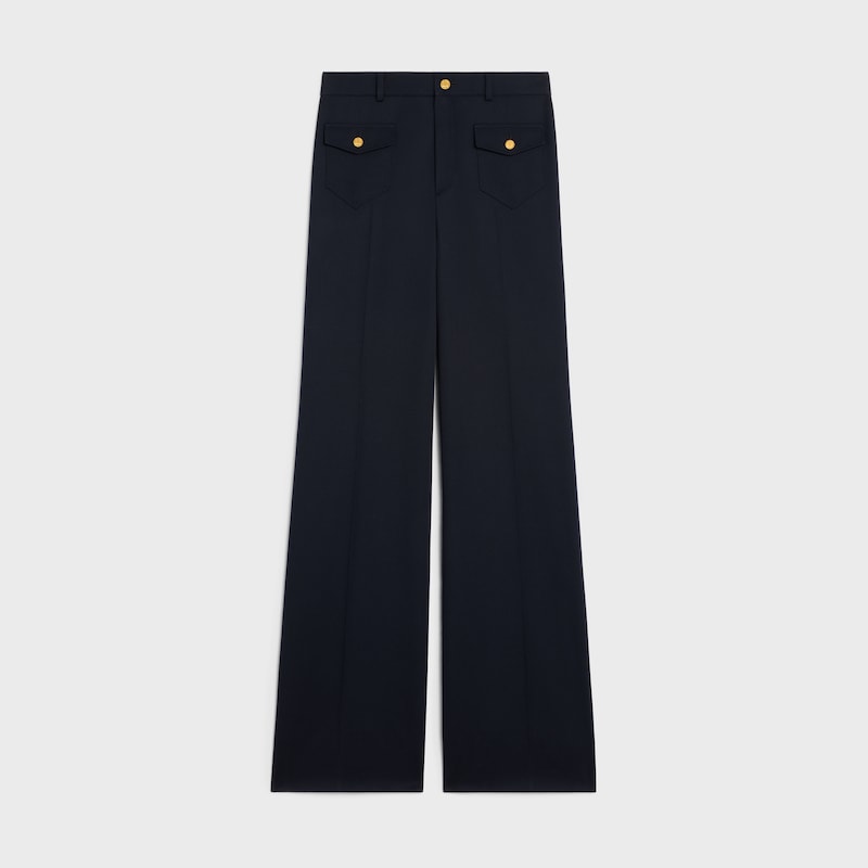 pantaloni in lana diagonale