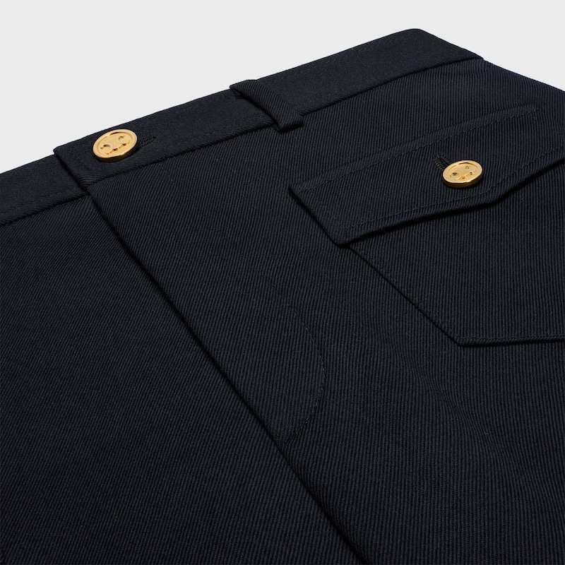 pantaloni in lana diagonale
