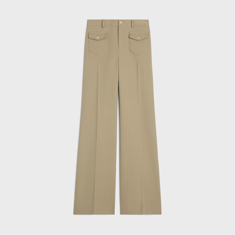 pantaloni in gabardine di cotone