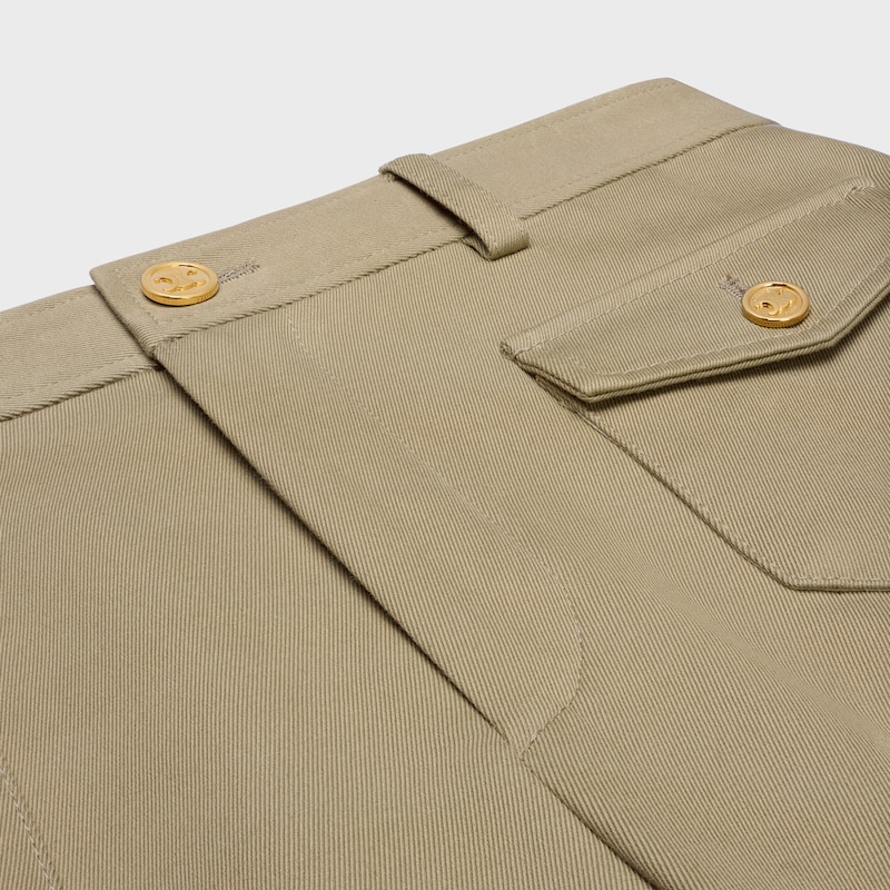 pantaloni in gabardine di cotone