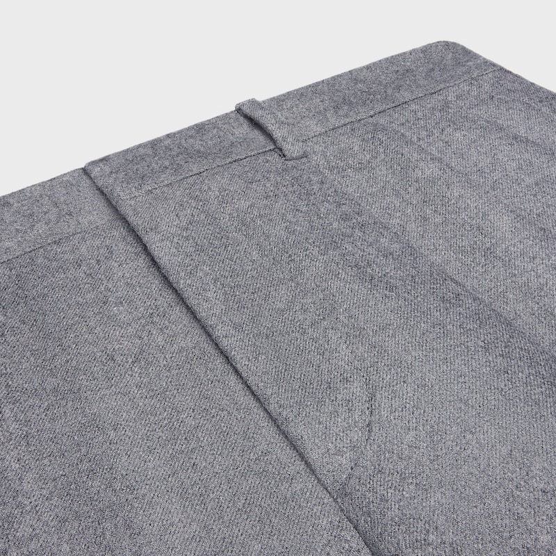 pantaloni con pieghe in flanella di cashmere