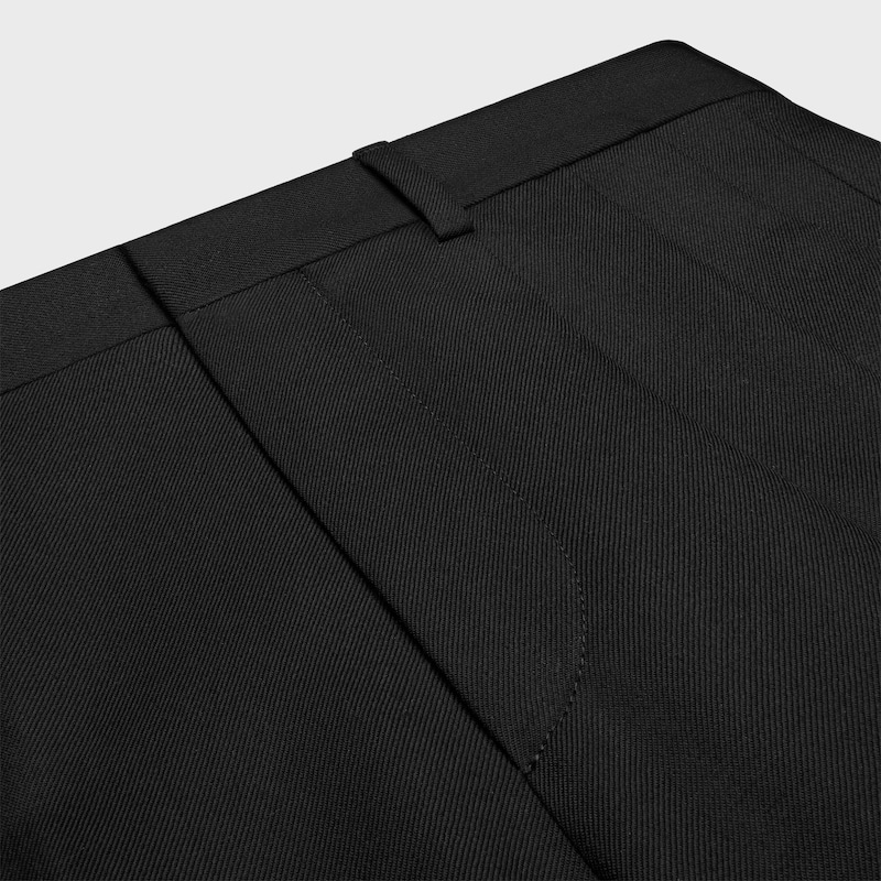 pantaloni con pieghe in gabardine di lana leggera