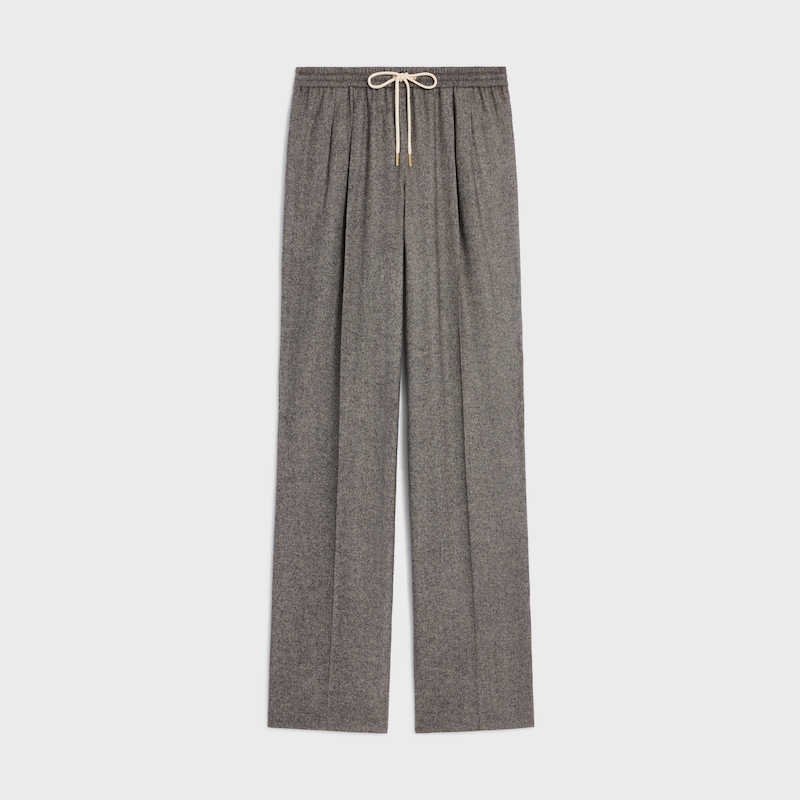 pantaloni con coulisse in flanella di cashmere