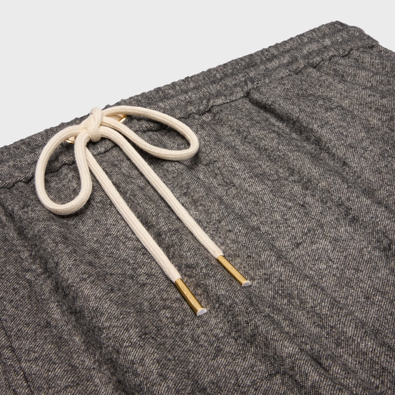 pantaloni con coulisse in flanella di cashmere