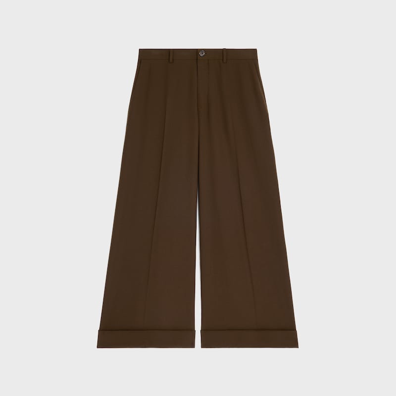 pantaloni docks in gabardine di lana elasticizzata