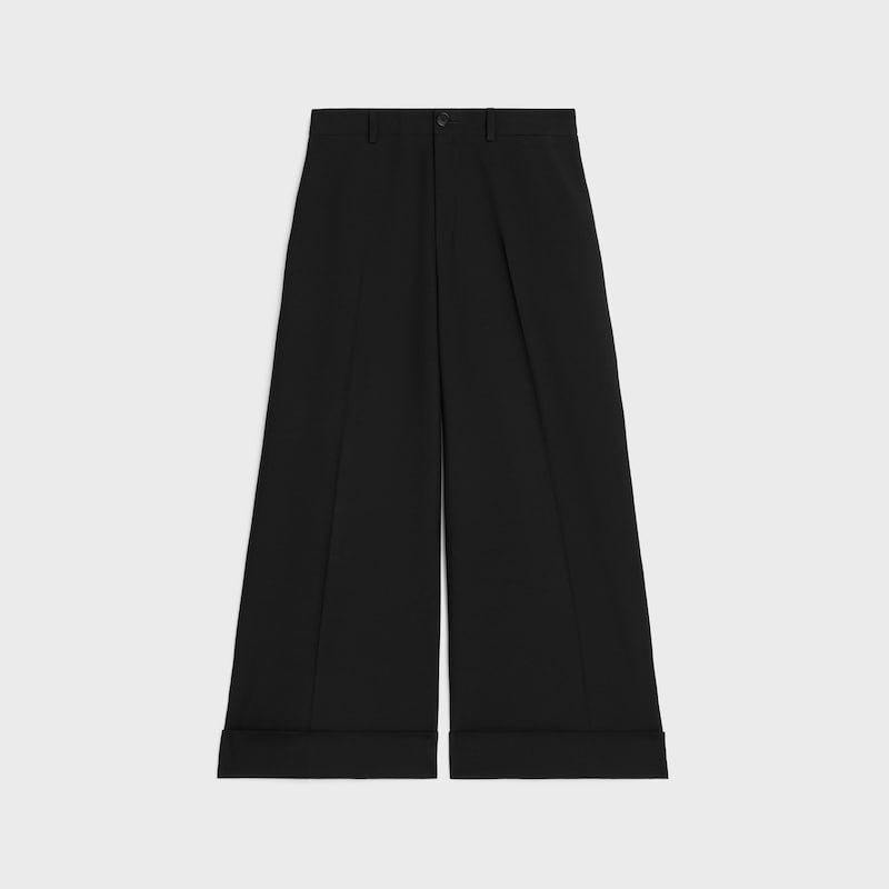 pantaloni docks in gabardine di lana