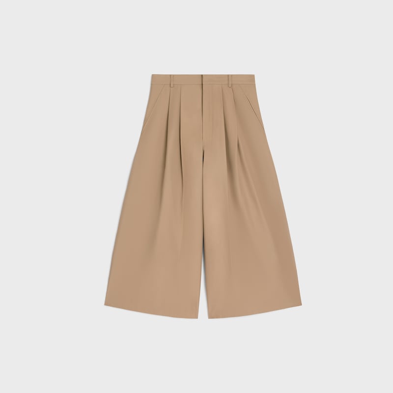 pantaloni cropped montauk in gabardine di cotone e lana