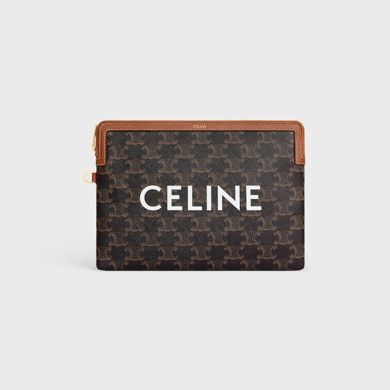 borsa piccola con tracolla cuir triomphe in tela triomphe con stampa celine