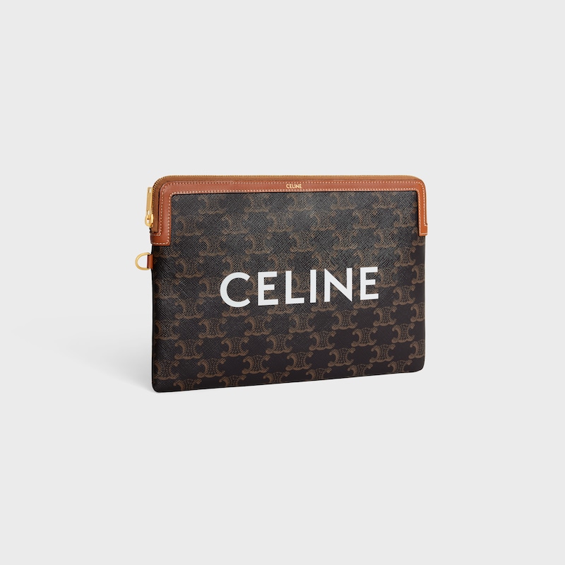 borsa piccola con tracolla cuir triomphe in tela triomphe con stampa celine