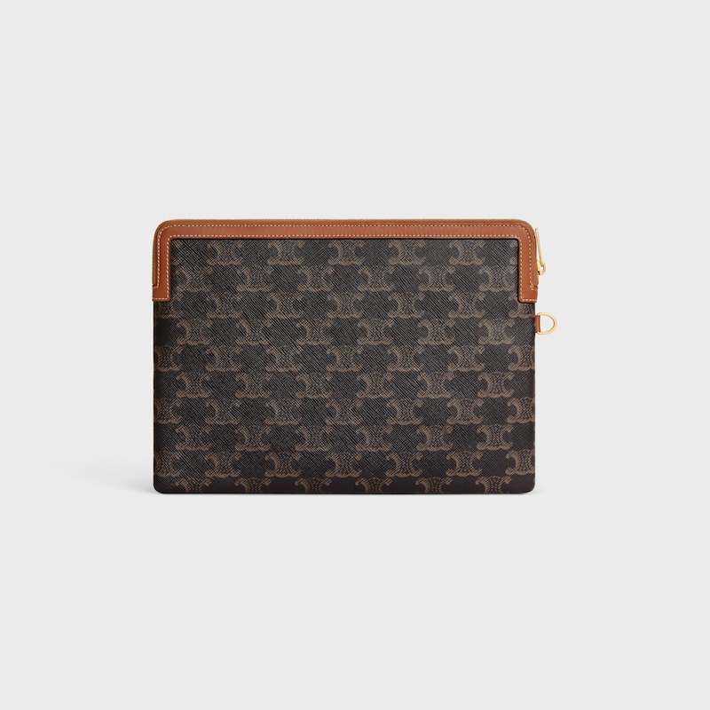 borsa piccola con tracolla cuir triomphe in tela triomphe con stampa celine