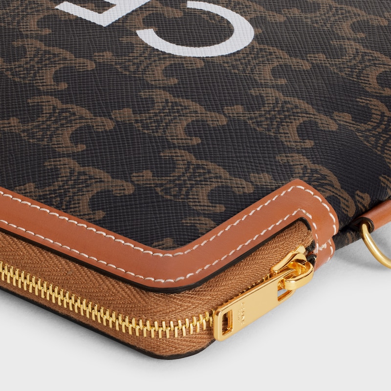 borsa piccola con tracolla cuir triomphe in tela triomphe con stampa celine