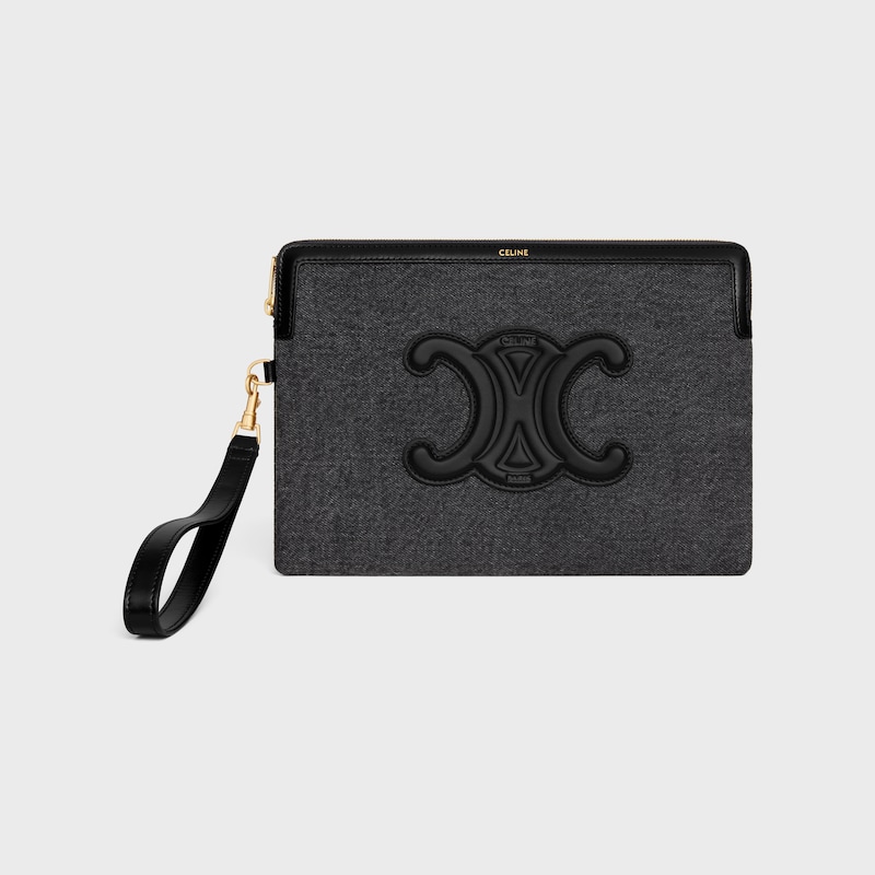 borsa piccola con tracolla cuir triomphe in denim