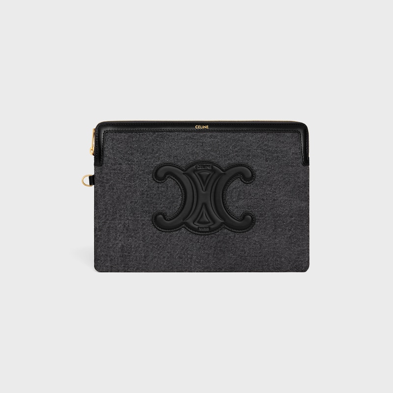borsa piccola con tracolla cuir triomphe in denim