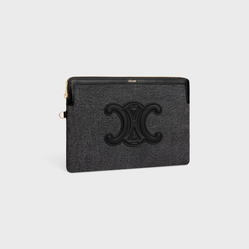 borsa piccola con tracolla cuir triomphe in denim