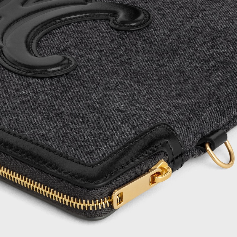 borsa piccola con tracolla cuir triomphe in denim