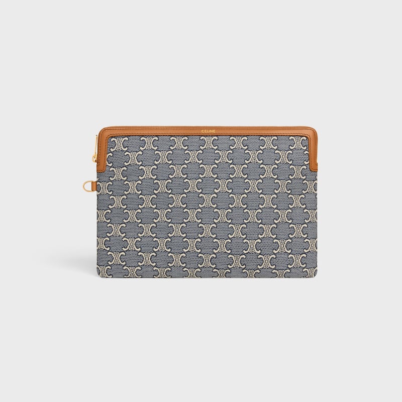 borsa piccola con tracolla cuir triomphe in jacqaurd triomphe allover