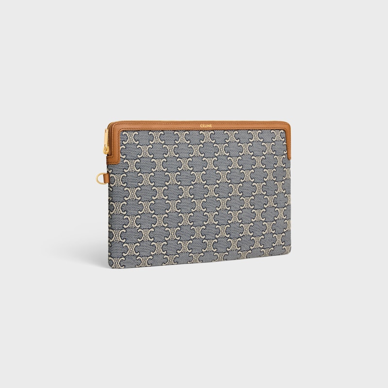 borsa piccola con tracolla cuir triomphe in jacqaurd triomphe allover