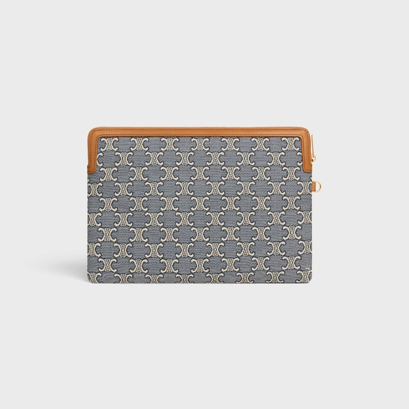 borsa piccola con tracolla cuir triomphe in jacqaurd triomphe allover
