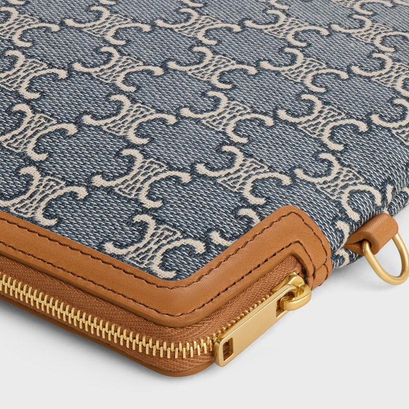 borsa piccola con tracolla cuir triomphe in jacqaurd triomphe allover