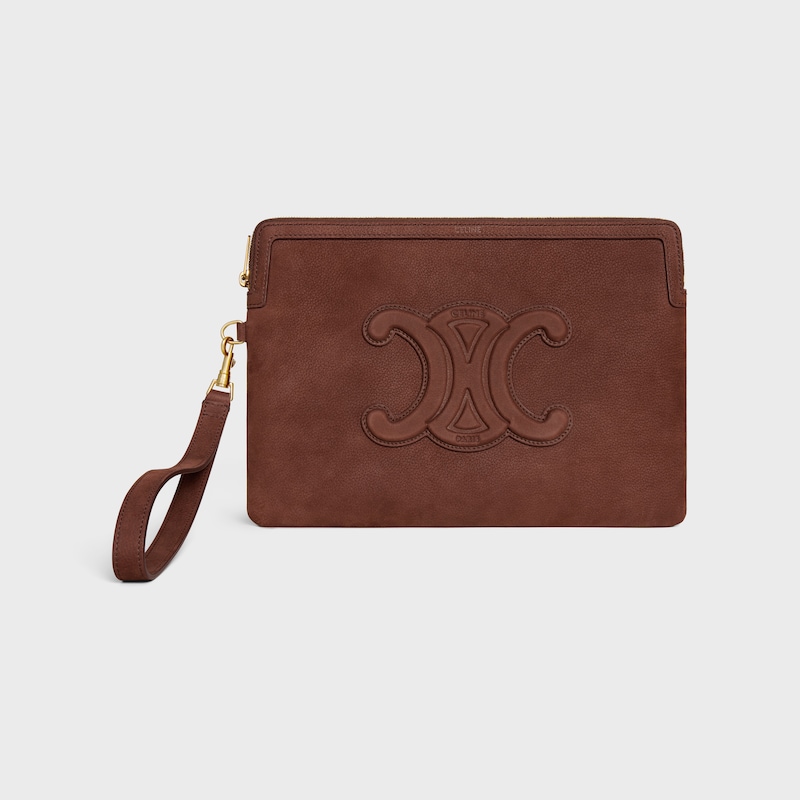 borsa piccola con tracolla cuir triomphe in pelle di vitello martellata