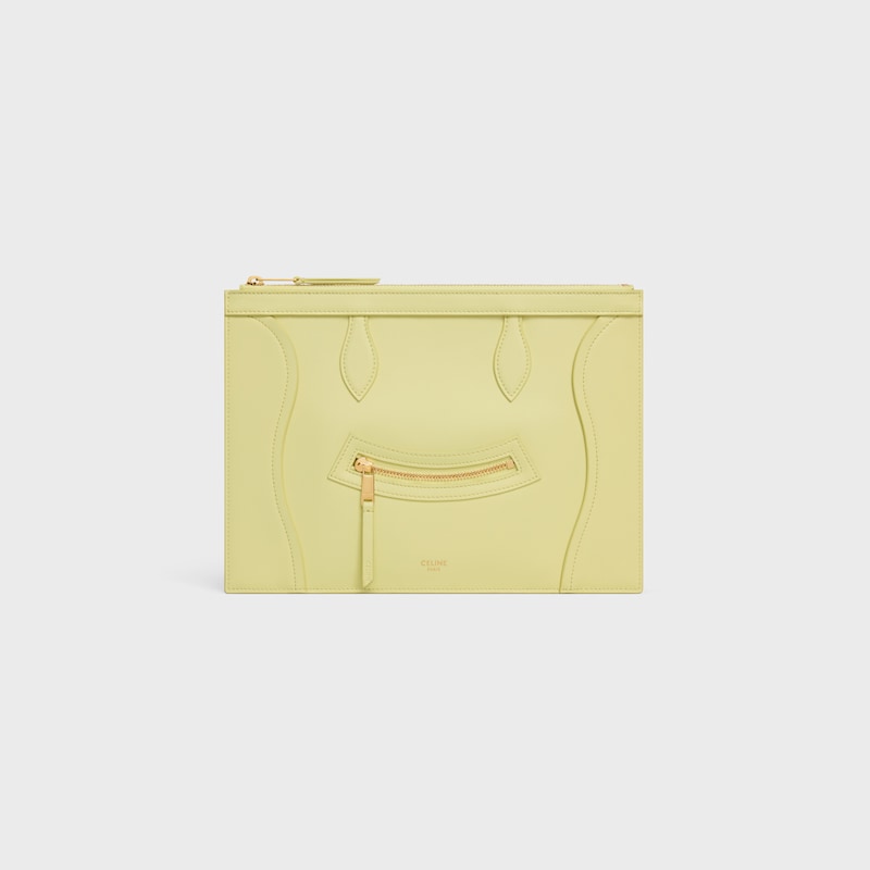 borsa media in pelle di vitello lucida