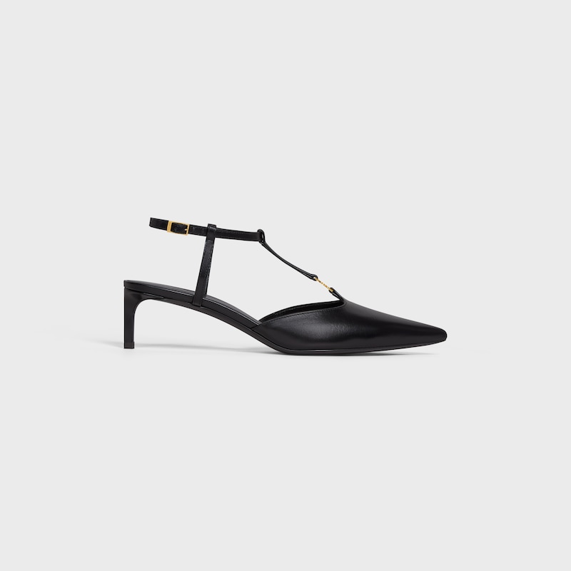 dÉcolletÉ celine kitten con cinturino a t in pelle di vitello