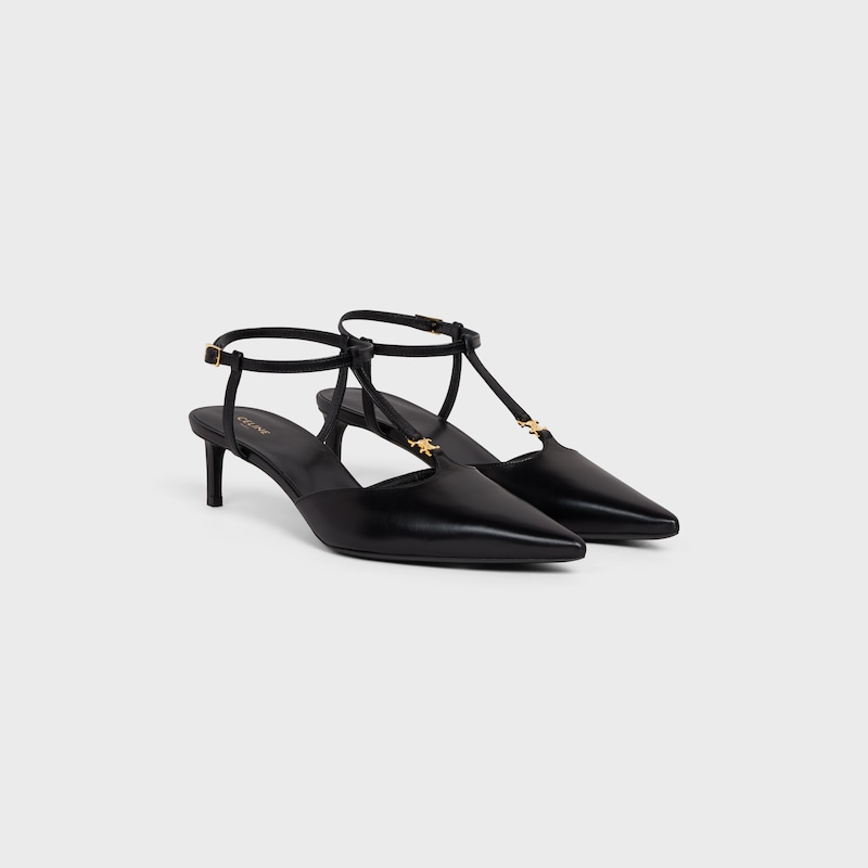 dÉcolletÉ celine kitten con cinturino a t in pelle di vitello