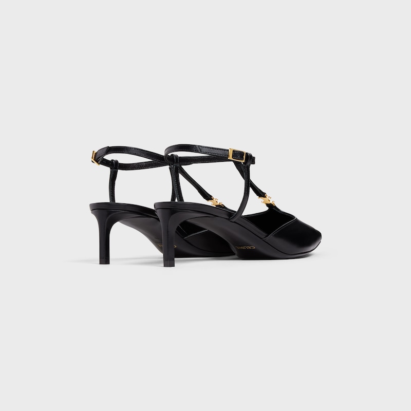dÉcolletÉ celine kitten con cinturino a t in pelle di vitello