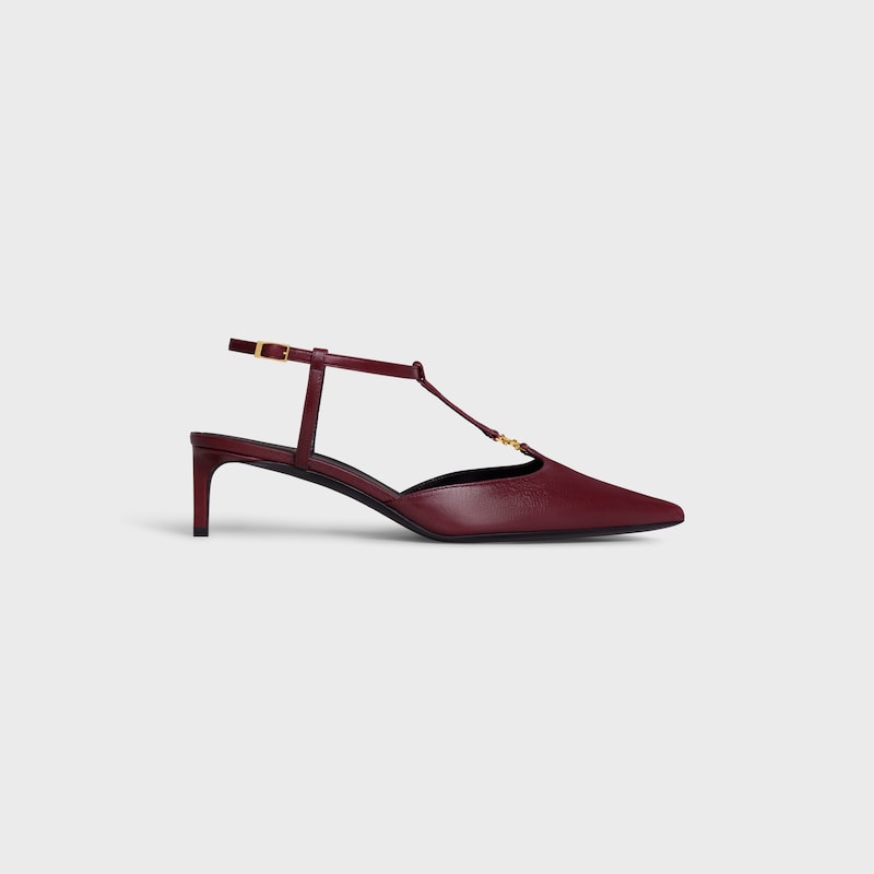dÉcolletÉ celine kitten con cinturino a t in pelle di agnello