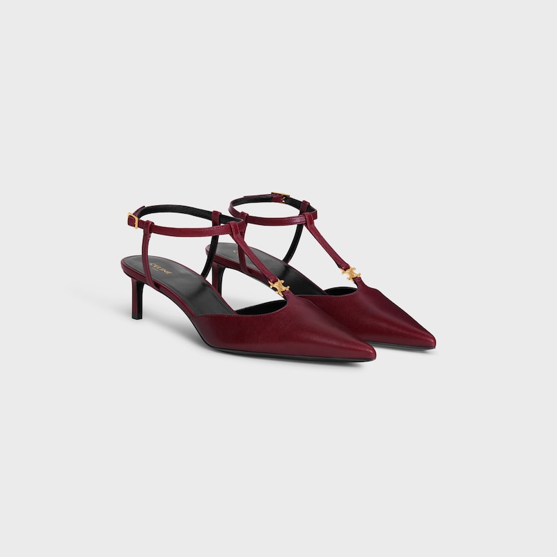 dÉcolletÉ celine kitten con cinturino a t in pelle di agnello