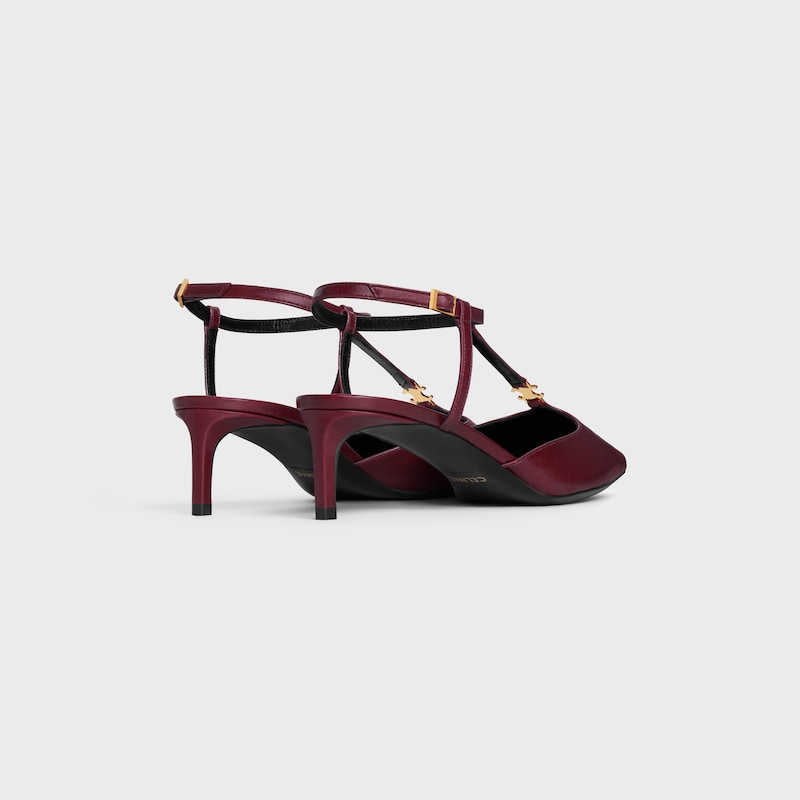 dÉcolletÉ celine kitten con cinturino a t in pelle di agnello