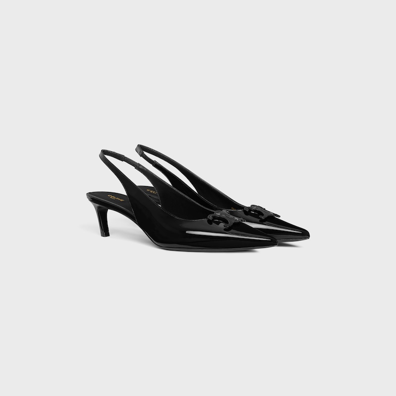 celine alma triomphe slingback in pelle di vitello verniciata