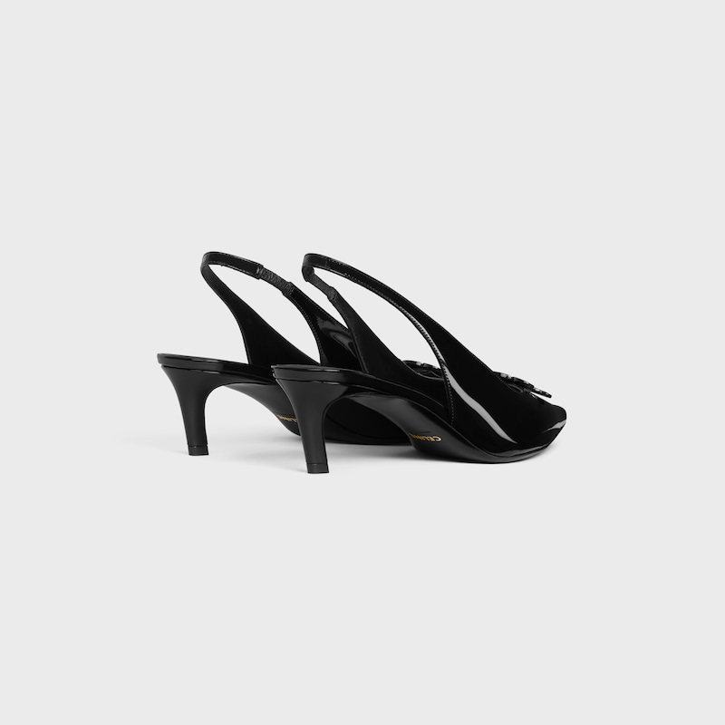 celine alma triomphe slingback in pelle di vitello verniciata